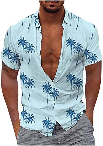 Férfi Hawaii Nyaralás Póló Divat Rövid Ujjú Gomb Le Aloha Trópusi Nyomtatott Nyári Vakáció Strand Ing Plus Size