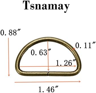 Tsnamay 20db 1.26 Inch, Fém D Gyűrűk Csatok Antik számára, Övek, Táskák DIY Leathercraft,Bronz 32 mm