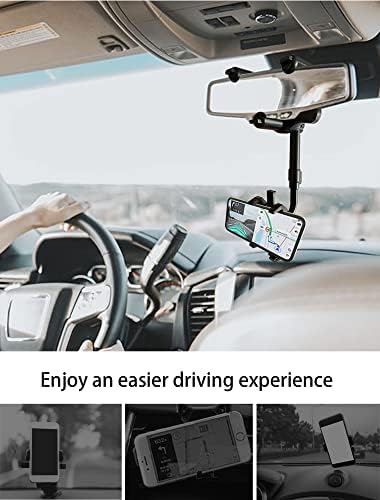 360° - ban Forgatható, valamint Behúzható Autós Telefon Tartó, Multifunkcionális Állítható Szerelhető, Univerzális Visszapillantó
