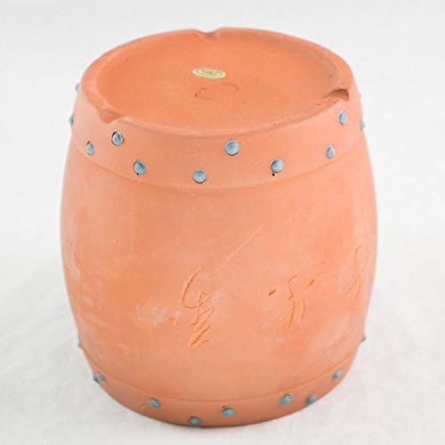 Kerek Hordó Yixing Zisha Szerencse Bambusz Pot - Sötét Narancssárga 4x 4x 4.5