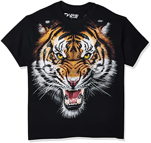 Folyékony Kék Férfi Tigris Arcát, T-Shirt