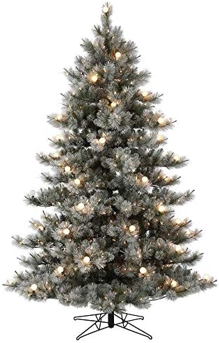 Vickerman Mesterséges 4.5 x 44, Fedett Özönlöttek Cayce Fenyő karácsonyfa - 250 LED Meleg Fehér Mini Világítás - 25 LED G40 Világítás - 562