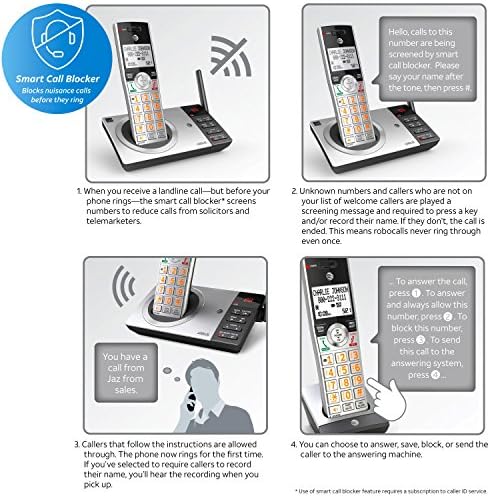 Az AT&T CL84207 DECT 6.0 2-Készülék Vezetékes/Vezeték nélküli Telefon Haza, nagy Hatótávolságú, Üzenetrögzítő, hívásletiltás, Hívófél-AZONOSÍTÓ