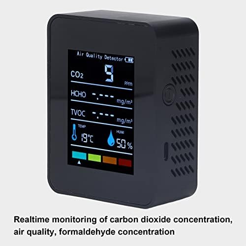 Oumefar Szén-Dioxid-Érzékelő, CO2 TVOC HCHO Monitor Mérő Pontos Kijelző Fekete LCD-ABS Stabil Realtime Észlelési a Laboratóriumok