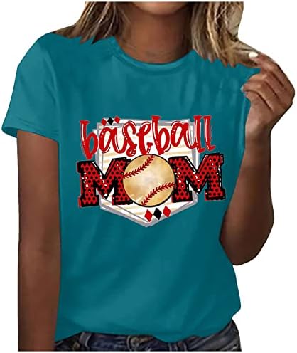 Baseball Anya Pólók Női 2023 Nyári Felsők Rendszeres Fit Crew Neck Póló Női ruházat Vicces Levelet Grafikus Pólók, Blúzok