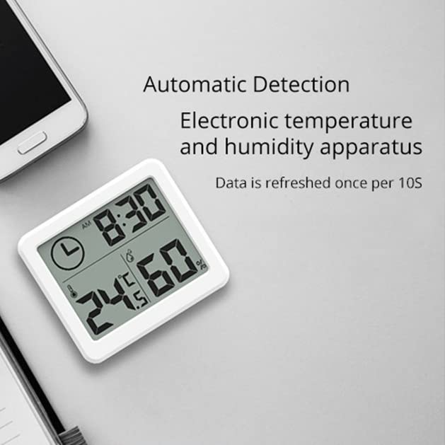 LIUZH Multifunkciós Hőmérő Páratartalommérő Automatikus Elektronikus Hőmérséklet Páratartalom Monitor Óra Nagy LCD Képernyő