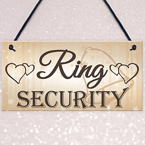 XLD Bolt Esküvői Jel Gyűrű Biztonsági Pageboy Legjobb Férfi Menyasszony Házassági Emléktábla Műanyag Tábla 5 x 10