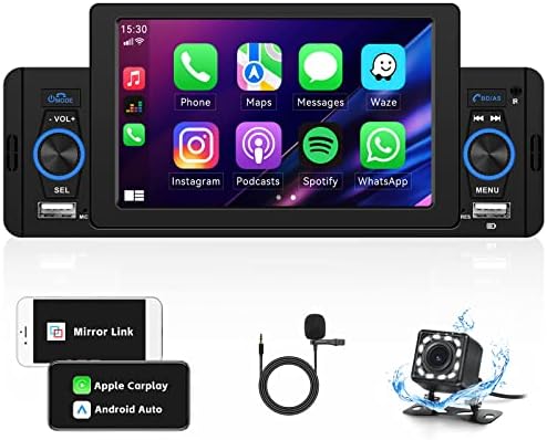 Egységes Din Apple Carplay Autó Sztereó Android Auto, 5 Hüvelykes HD érintőképernyő autórádió támogatnia kell a Bluetooth FM Rádió Android/iOS