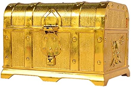 WALNUTA kincsesláda Dekoratív kincsesláda Emlék Box Játék Kincses Dobozok Fél Decor Nagy Méretű (Szín : Bronz, Mérete : 11