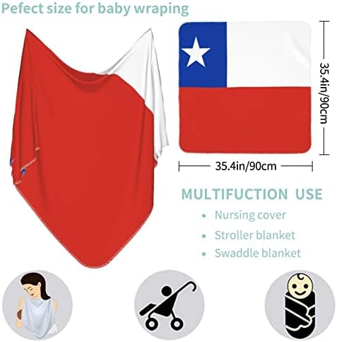 Chile Zászló Baba Takaró Fogadó Takarót a Csecsemő, Újszülött Pelenkát Fedezze Pakolás