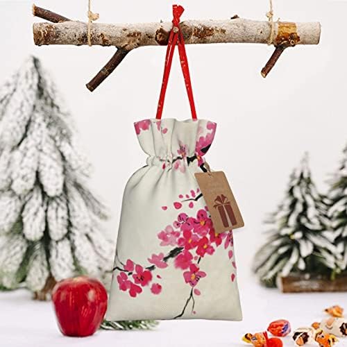 Zsinór Karácsonyi Ajándék Táskák Virágzó-Keleti-Cseresznye-Ág Ajándék Csomagolás Zsák Karácsonyi Ajándék Csomagolás Zsák -, Zacskó