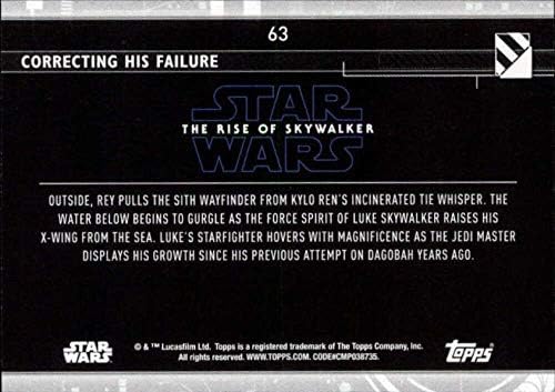 2020 Topps Star Wars A Rise of Skywalker Sorozat 2 Kék 63 Kijavítása a Hiba LUKE SKYWALKER Trading Card