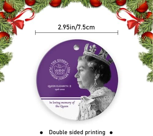 Queen Elizabeth II Dísz Emlék,emlékének a Queen Elizabeth II 1926-2022,Kerek Kerámia Dísz, 3inch,Királynő 70 Dicsőséges Év Platinum