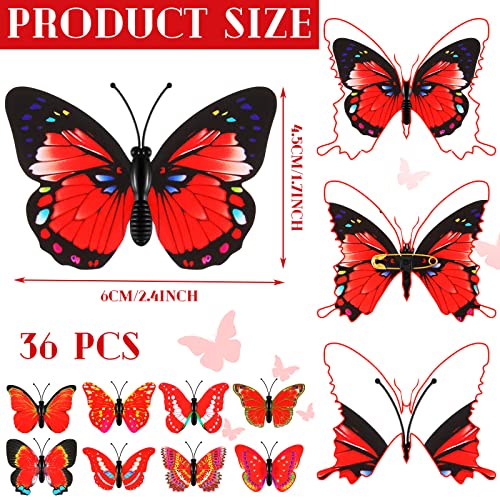 36 Darab 3D Pillangó Bross Csapok Pillangó Pin Színes Műanyag Pillangó Dekoratív Csapok Művészeti Függöny Kézműves Dekoráció lakberendezés