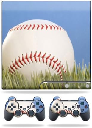 MightySkins Bőr Kompatibilis Sony Playstation 3 PS3 Slim Bőr + 2 Vezérlő Bőr Baseball Matrica