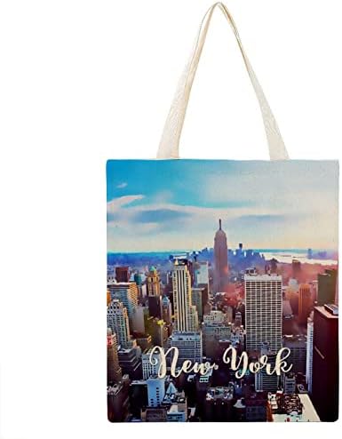 New York Újrahasználható bevásárlótáska Városkép Piaci Táska utazótáska Vásárolni Mosható környezetbarát, Újrafelhasználható Táska