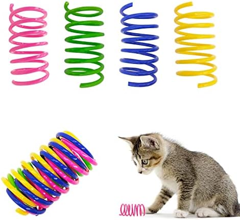 YULOYI Macska Springs Játékok 60 Csomag Beltéri Macskák, Színes Műanyag Tekercsek a Ütöttem a Harapás Vadászat Interaktív Macska-Játékok,