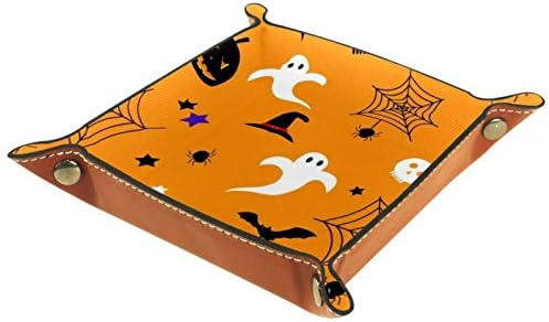 Összecsukható Rolling Kocka Játékok Tálca Bőr Tér Ékszerek Tálcák & Nézni, kulcs, pénz, candy Tároló Doboz 14.5 cm/5.7 a Halloween Minta