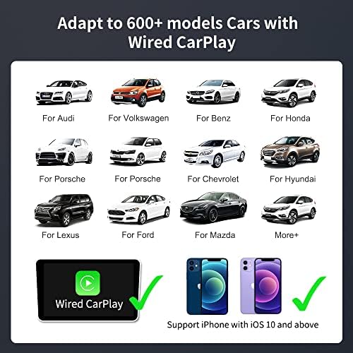 Vezeték nélküli CarPlay Adapter Gyári Vezetékes CarPlay Autók Kompatibilis, Több mint 600 Modellek, CarPlay Vezetékes Vezeték nélküli