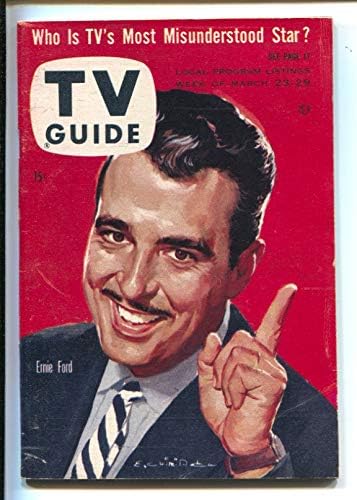 A TV Guide 3/23/1957-Ernie Ford fedezi a Ernest Chiriaka-Illinois-Nincs címke-újságos copy-FN