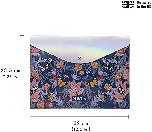 Remek Pad Bloom A4 Stud Tárca – Fájlt Tároló Mappát, – 23.5 x 32cm – Pack 3-Válogatott Virágos Minták