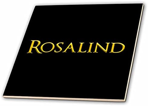 3dRose Rosalind népszerű nő nevét az Amerika. Sárga, fekete ajándék - Csempe (ct_349698_1)