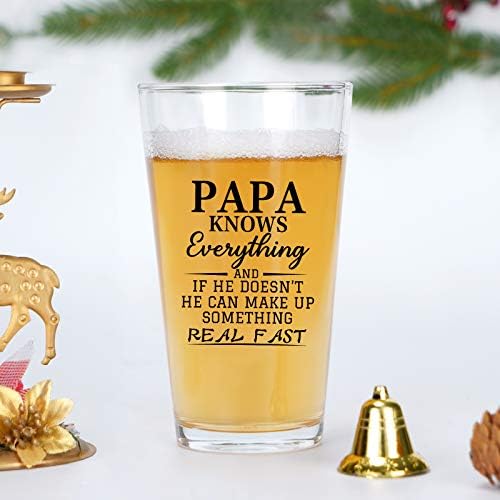 Papa Ajándék - PAPA Mindent Tud Sör Üveg 15Oz, Papa Üveg Sört, Apa Ajándék Apa, Papa, Új Apa, Ajándék Ötlet, apák Napja, Karácsony, Születésnap