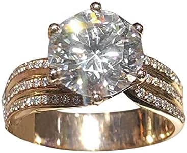 Yistu Divatos Gyűrű Női Esküvői Nők a Barátnőm A Menyasszony Gyűrű Különleges Eljegyzési Gyűrű, Ékszerek, Gyűrűk Kő Gyűrűk (Arany, 19.8