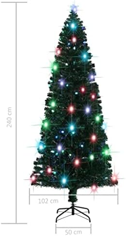 vidaXL Mesterséges karácsonyfa Állni, LED 94.5 Száloptikás