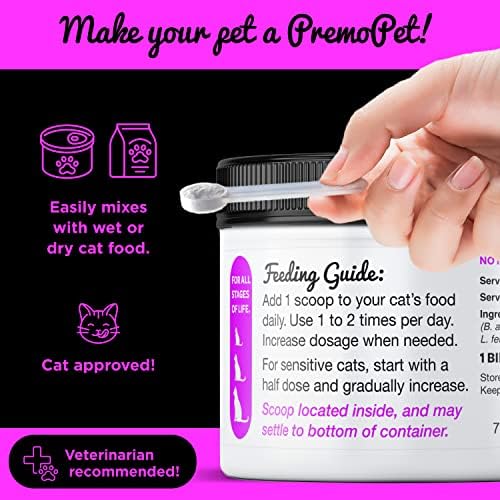 PROBIOTIKUS Macskák – 120 Adag - Elsődleges Pet – Emésztő Támogatás Plusz Prebiotics - a Legjobb a Hasmenés, Hányás, Gáz -, Bőr Feltételek