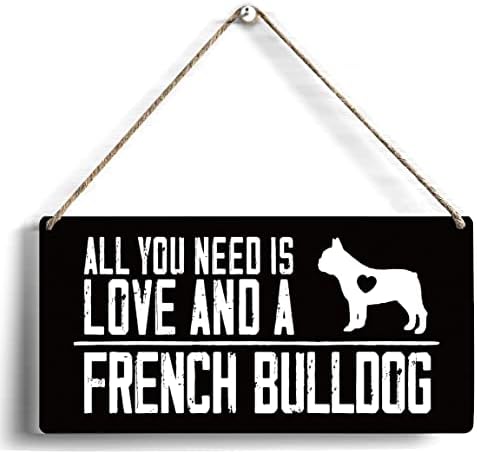 Csak Szerelem Kell, s egy francia Bulldog Fa Alá 6 x 12 francia Bulldog Anya Ajándékokat a Fa Lóg Emléktábla Haza Wall Art Dekoráció Ajándék