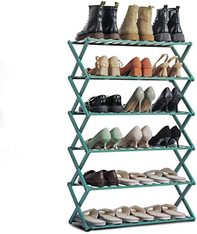 MoNiBloom Összecsukható cipősszekrény a Bejárat, Bambusz 6 Szint Rakható Telepítés-Ingyenes Cipő Tárolására alkalmas Szekrény a 21-25