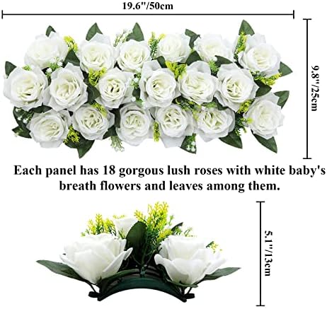 SHACOS Mesterséges Virág Panelek 2db 8x18 Rose Panelek Esküvői Asztaldísz Táblázatok Vétel leánybúcsú Dekoráció Esküvői Boltív Virágok,