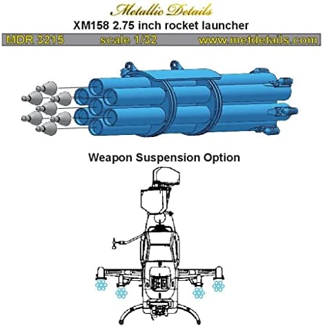 Fémes Részletek MDR3215-1/32 XM158 2.75 hüvelyk rakétavető a Repülőgép