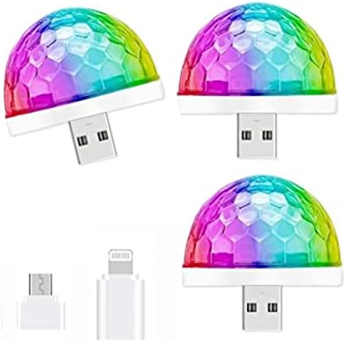 ZDAYOZ Mobiltelefon használható USB Mini Kristály Fény Forgatni Színes Magic Ball Hang Vezérelt LED Fény Pattogó Színes, Gyönyörű