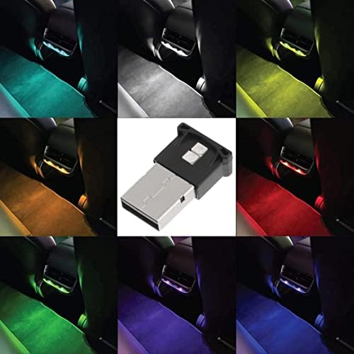 SOLUSTRE 2db Mini USB LED RGB Autó LED-es Belső Világítás Készlet USB LED Autó Környezeti kiemelő Világítás Készlet 8 Szín