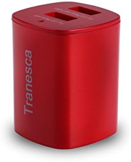 Tranesca Dual USB Fali Töltő Kompatibilis az iPhone SE,Xs/Xs Max, XR/8/7/6S/6S Plus/6 Plus/6, illetve Több-2 Csomag (Piros)