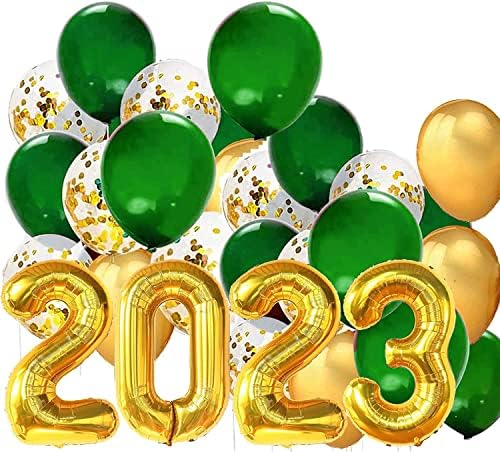 Érettségi Party Dekoráció 2023 Zöld Arany/Zöld Érettségi Vizsga Zöld Lufi, Arany/Fiesta Érettségi Osztály 2023 Zöld Arany Érettségi Party Dekoráció