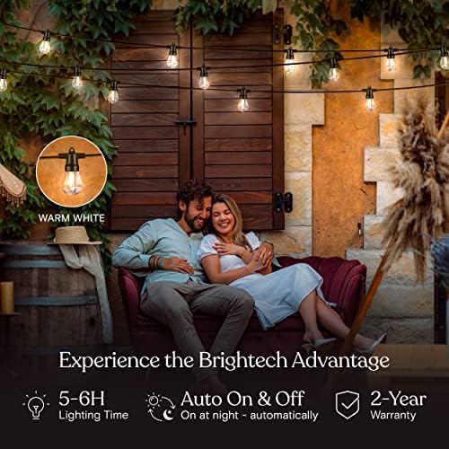 Brightech Környezetben Pro Napelemes Kültéri String Világítás - Kereskedelmi Minőségű Kerti Lámpák 48 Ft Edison Izzók - Törhetetlen