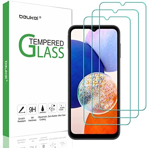 beukei (3 Csomag) Kompatibilis a Samsung Galaxy A14-es 5G / Galaxy A14-es Screen Protector Edzett Üveg, Érintésre Érzékeny,az