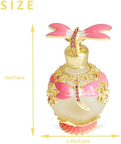 Szitakötő Vintage 25ml Üres Újratölthető Egyiptomi Stílus Parfümös Üveg Kristály Üveg Parfüm(Rózsaszín)