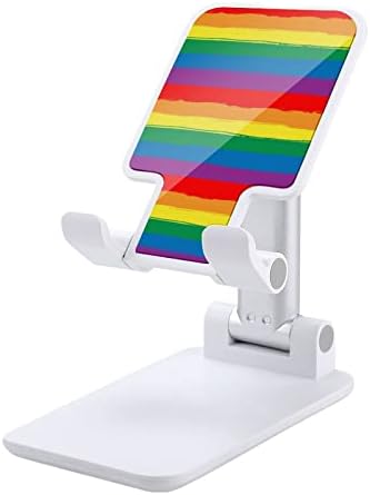 Szivárvány Csíkos LMBT Zászló Nyomtatott Összecsukható Asztali mobiltelefon Jogosultja Állítható Állvány, Íróasztal Kiegészítők