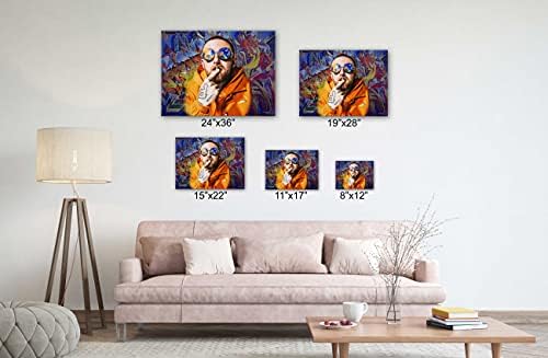 SpiritualHands Mac Miller Wall Art Print, lakberendezés Bekeretezett Poszter Wall Art a Vásznon Mű Nappali Képek Hálószoba, Lógó