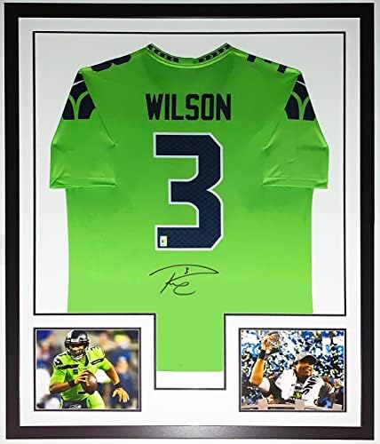 Russell Wilson Aláírt Eredeti Nike Seattle Seahawks Jersey - Russell Wilson Közvetlen COA Hitelesített - Szakmailag Keretes