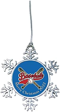 Baseball Boldog Karácsonyt Ezüst Dísz, Ajándék, Válassza A Hóember Hópehely Izzó (Hóember)
