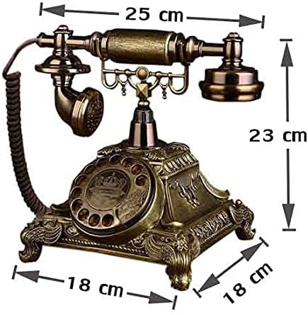SDFGH Forgatás Vintage Vezetékes Telefon Forog a Tárcsa Antik Telefonok Vezetékes Telefon Office Home Hotel Készült Gyanta Európa Stílus