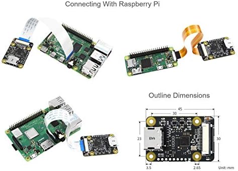 waveshare HDMI-CSI Kamera Adapter, Támogatás HDMI Bemenet akár 1080p 30fps Kompatibilis a Raspberry Pi 4B/3B+/3B/Pi Nulla/Nulla