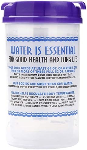 Víz Essentials Nyomkövető Kórház Bögrét Napi Bevitel Mérési Szalmával, 32 oz Lila billenő Fedél