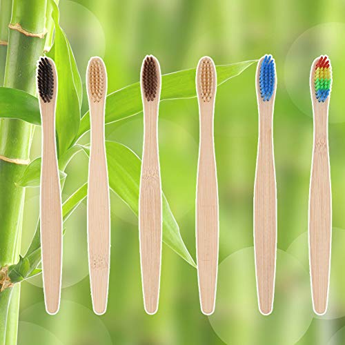 12 Db Bambusz Fogkefét, biológiailag Lebomló Szén fogkefével Természetes, Környezetbarát, Puha Sörtéjű Fogkefét(színes)