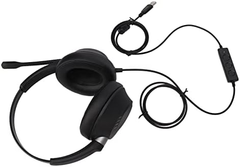Iroda Fejhallgató, Puha fülpárnákkal Binaurális Telefon Fülhallgató USB Interfész Mikrofon Némítása Ügyfélszolgálat